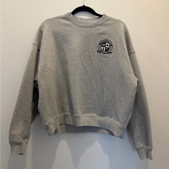Favorite Daughter Heather Grey Crewneck Sweatshirt with Embroidered Crest - Picture 2 of 4